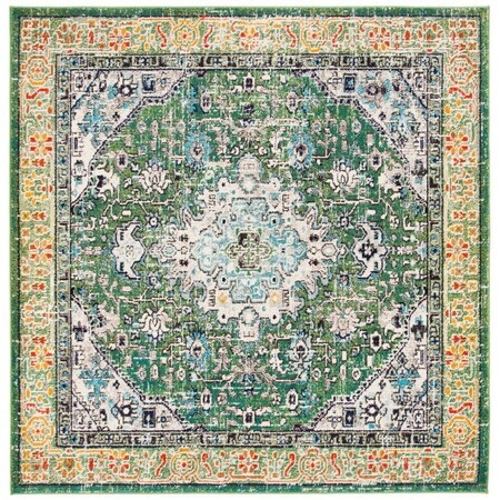 Safavieh 3 x 3 ft. Madison 400 Power Loomed Square Area Rug Green & Turquoise MAD474Y-3SQ